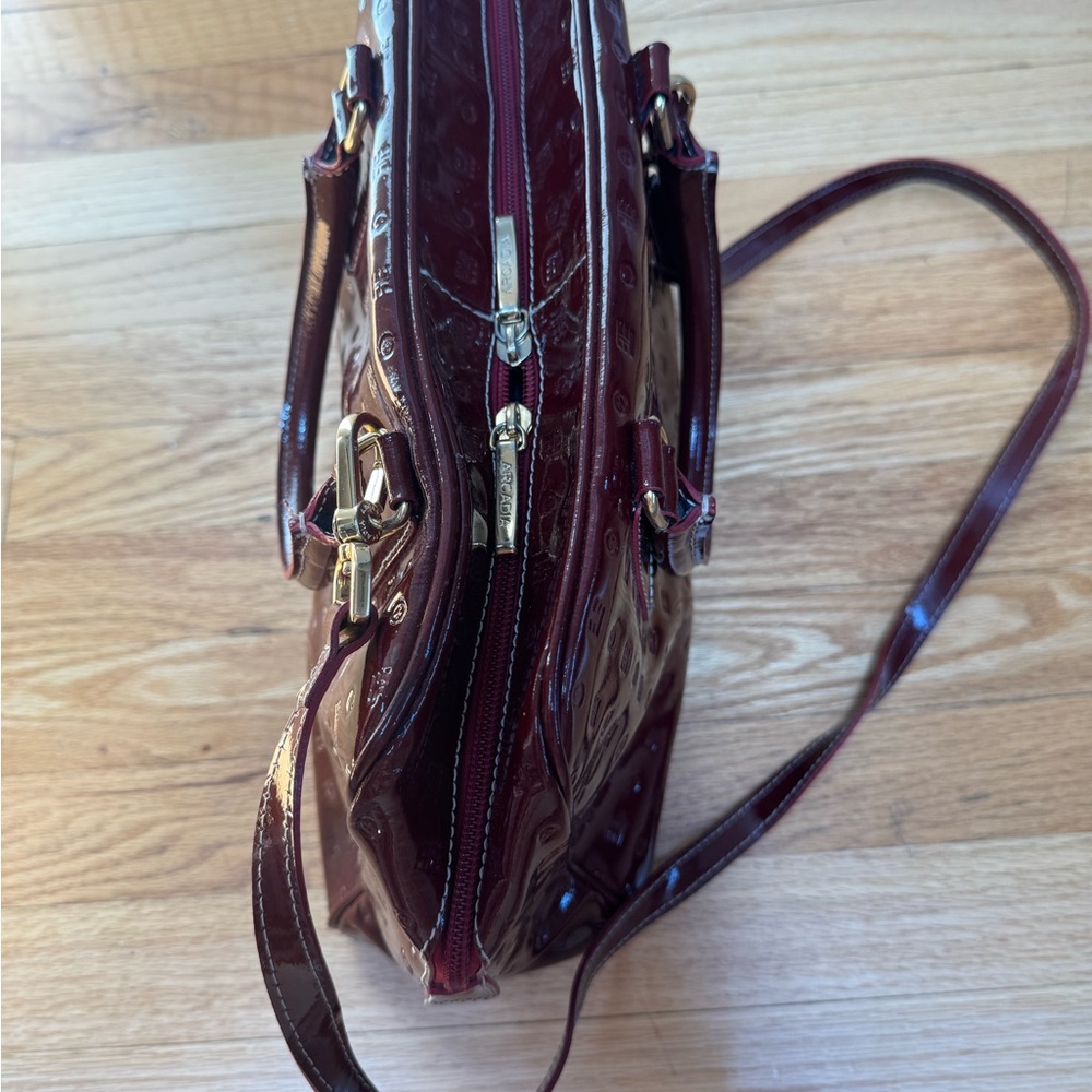 Arcadia Burgundy Satchel with Structured Design - Picture 3 of 5